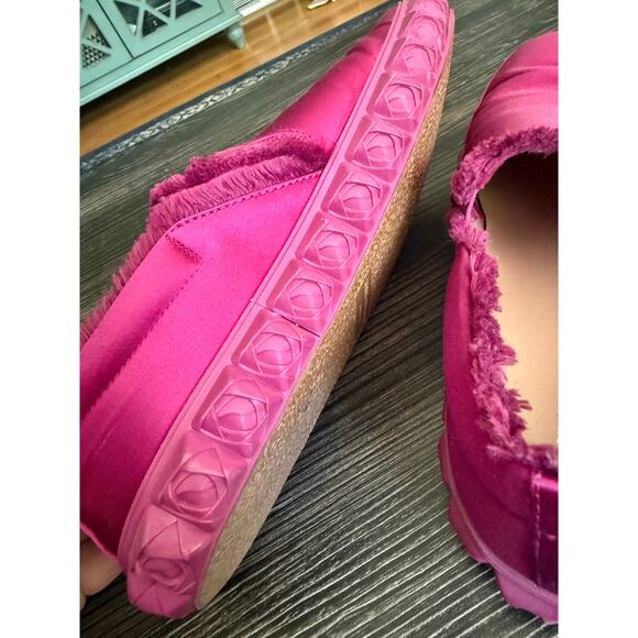 Stuart Weitzman Fringiebell Pink Van Slip on Platform Sneakers Sz. 8.5 - Picture 2 of 9